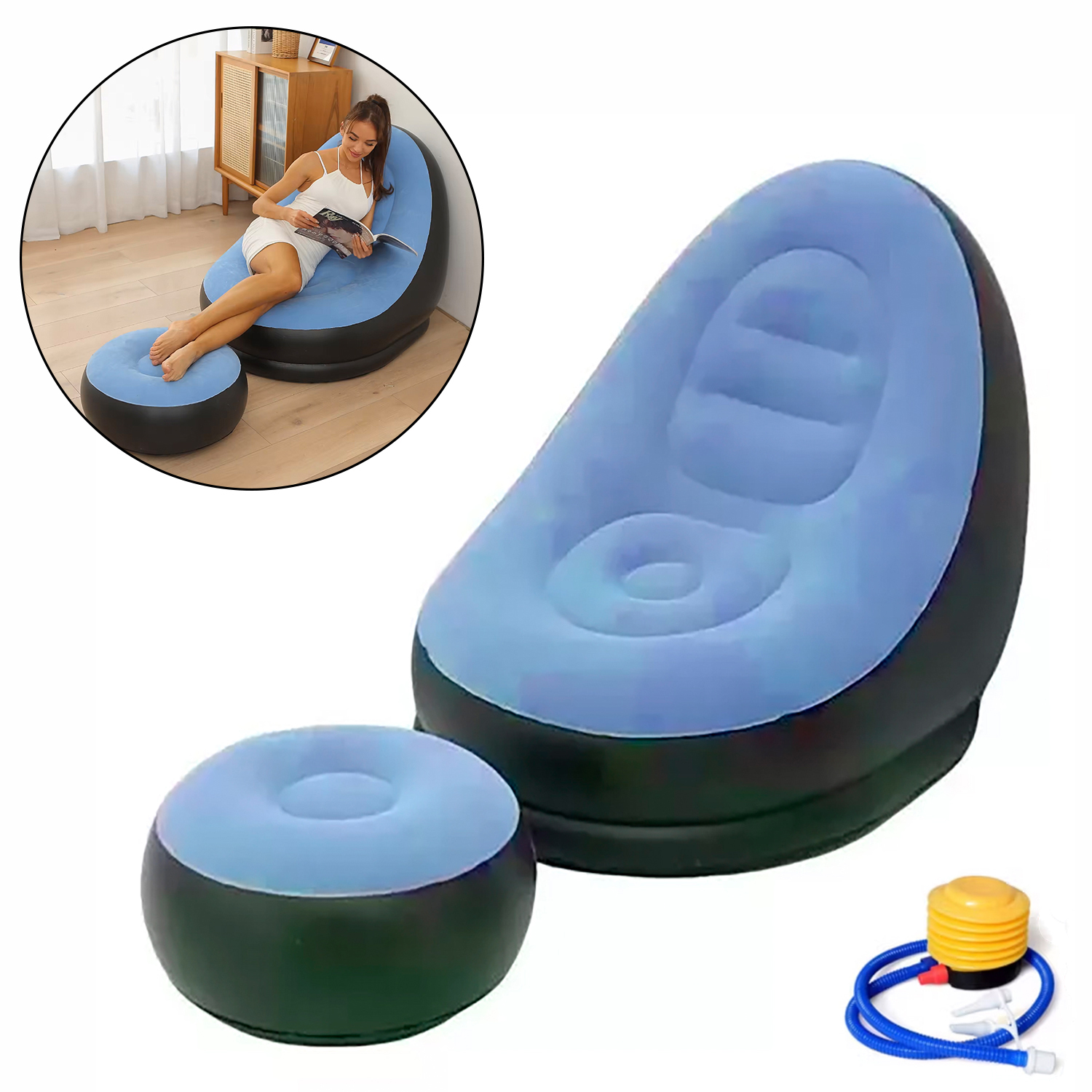 HOG006CE_001vOF Sillon Inflable con Reposapies - Imagen 1