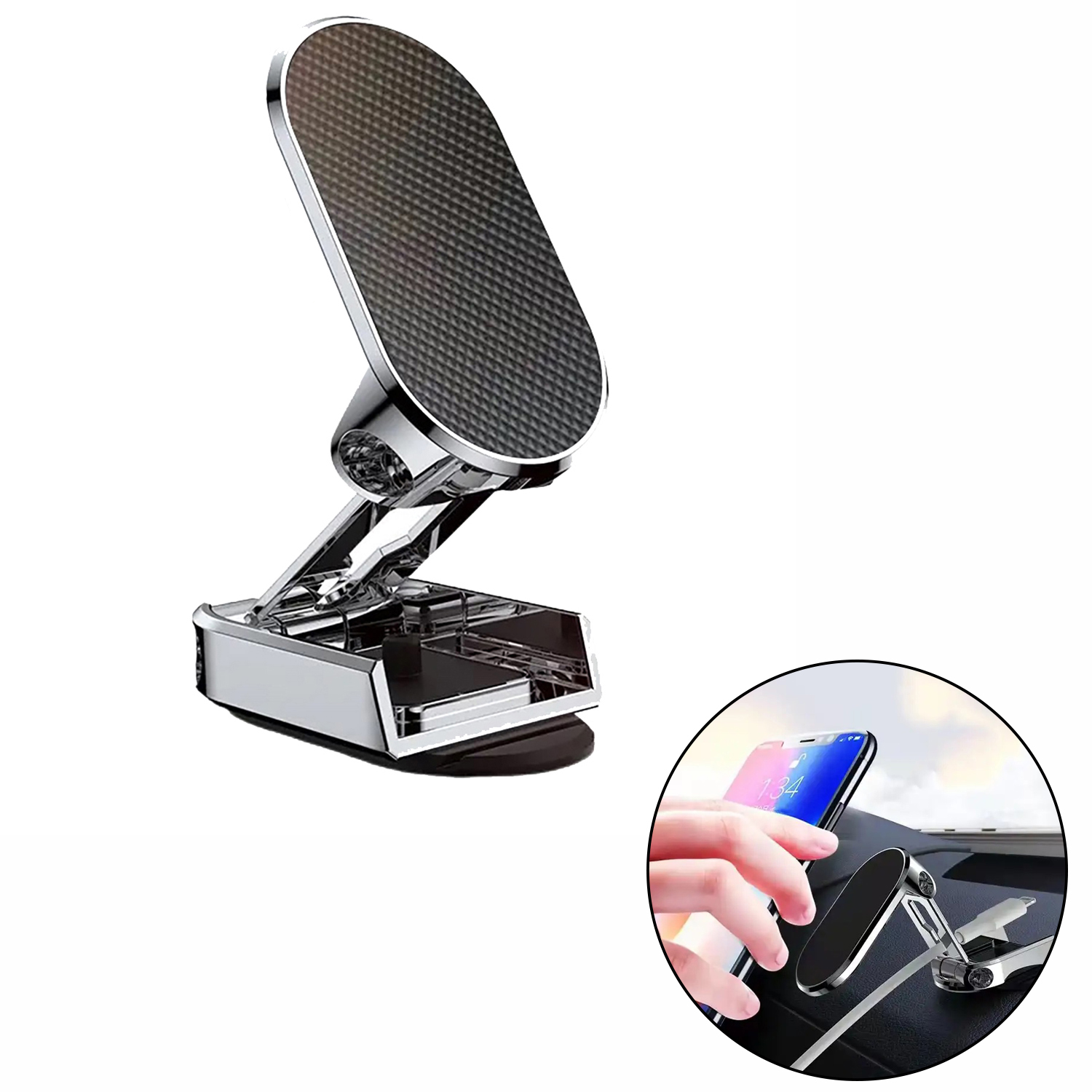 AUT021_01vOF Griss Soporte Celular Magnético (holder) 360 Gris desplegable - Imagen 1