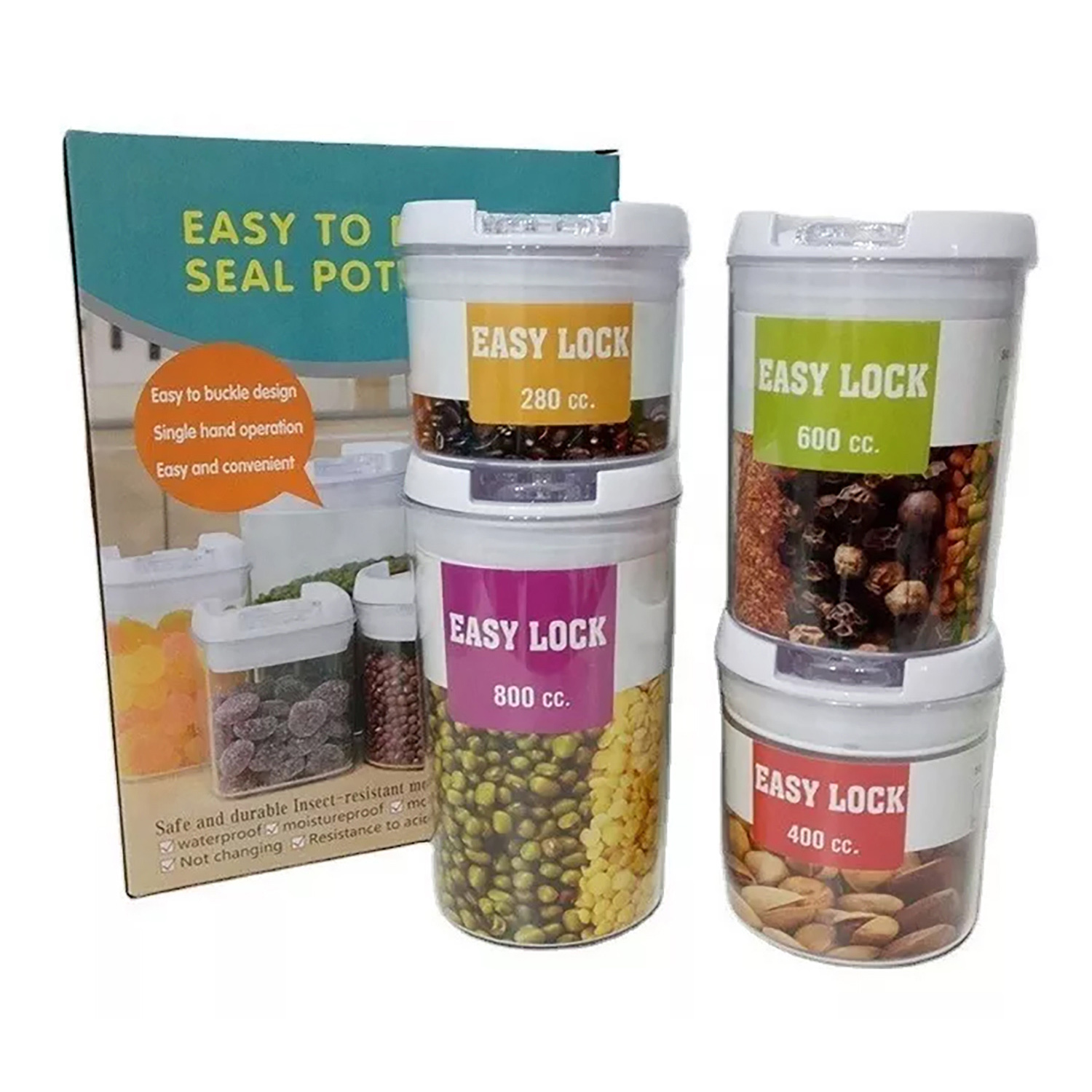 COC021_001 Set 4 contenedores o recipientes herméticos de acrilico transparente - Imagen 1