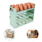 Organizador de huevos, 3 niveles con capacidad para 30 unidades -Verde