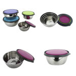 Juego de 4 Bowls o Tazones de Acero con tapa de colores 12,14,16 y18cm - Imagen 3