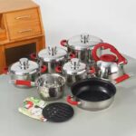 Set ollas KAISA VILLA con Tetera, total 16 piezas de acero inoxidable - Imagen 2