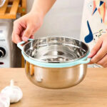 Set de 3 Contenedores o Bowls de Acero con Tapa y Asa color Verde - Imagen 4