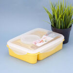 Taper Lonchera Contenedor de Alimentos con Divisiones Amarillo - Imagen 3
