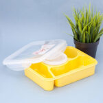 Taper Lonchera Contenedor de Alimentos con Divisiones Amarillo - Imagen 4