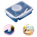 Taper Lonchera Contenedor de Alimentos con Divisiones Azul