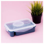 Taper Lonchera Contenedor de Alimentos con Divisiones Azul - Imagen 2