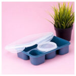 Taper Lonchera Contenedor de Alimentos con Divisiones Azul - Imagen 3