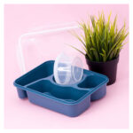 Taper Lonchera Contenedor de Alimentos con Divisiones Azul - Imagen 4