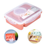 Táper Lonchera Contenedor de Alimentos con Divisiones Ladrillo