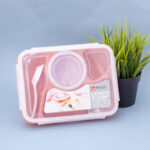 Taper Lonchera Contenedor de Alimentos con Divisiones Rosa - Imagen 5