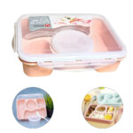 Taper Lonchera Contenedor de Alimentos con Divisiones Rosa