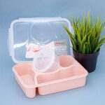 Taper Lonchera Contenedor de Alimentos con Divisiones Rosa - Imagen 3