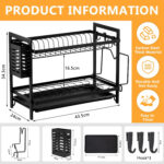 Secador / Escurridor / Organizador de platos y cubiertos de 2 niveles. - Imagen 2