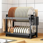 Secador / Escurridor / Organizador de platos y cubiertos de 2 niveles. - Imagen 4