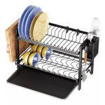 Secador / Escurridor / Organizador de platos y cubiertos de 2 niveles. - Imagen 5