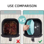 Bandeja redonda de silicona para freidora de aire sin aceite - Celeste - Imagen 7