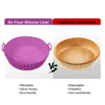 Pack 3 bandejas de silicona para freidora de aire sin aceite - Lila - Imagen 3