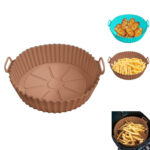 Pack 3 bandejas de silicona para freidora de aire sin aceite - Márron - Imagen 2