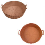 Pack 3 bandejas de silicona para freidora de aire sin aceite - Márron - Imagen 3