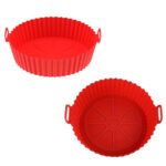 Pack 3 Bandejas de silicona para freidora de aire sin aceite - Rojo - Imagen 2