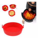 Pack 3 Bandejas de silicona para freidora de aire sin aceite - Rojo - Imagen 3