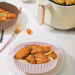 Pack 3 Bandejas de silicona para freidora de aire sin aceite - Rosado - Imagen 4