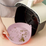 Pack 3 Bandejas de silicona para freidora de aire sin aceite - Rosado - Imagen 5