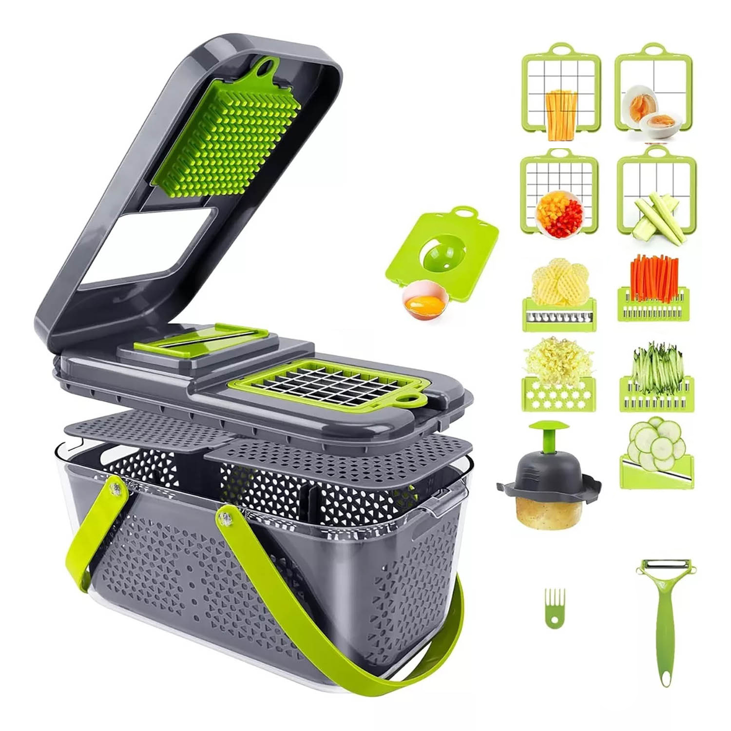 COC047_001 Rallador Picadora Verduras y Frutas Multifuncional para toda ocasión - Imagen 1