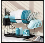 Escurridor Secador Organizador de Platos de Doble Nivel Organización y Estilo para Tu Cocina - Imagen 4