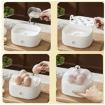 Sancochador Cocedor de Huevos Eléctrico Multifuncional Huevos perfectos en minuto - Transparente - Imagen 6