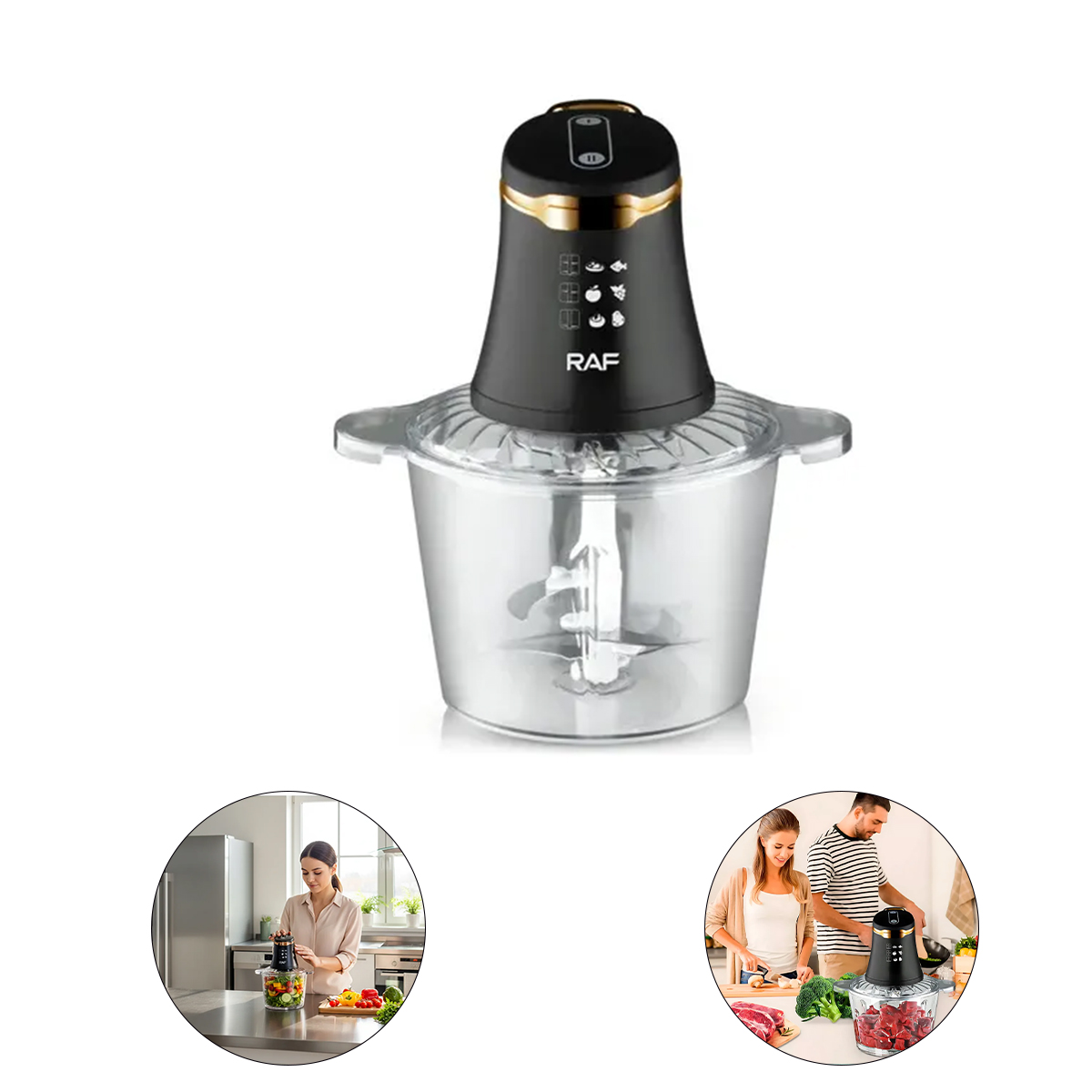 COC058_001 Picadora Procesador de Eléctrica Multifuncional 3L Tritura Pica y Mezcla en Segundos - Imagen 1