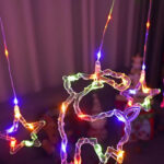 Luces en Cascada de 2m - Diseño Estrellas y Reno Multicolor Navidad - Imagen 2