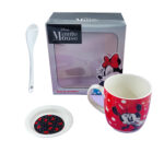 Set de Taza o Pocillo plato y cuchara con Diseño - MN Rojo