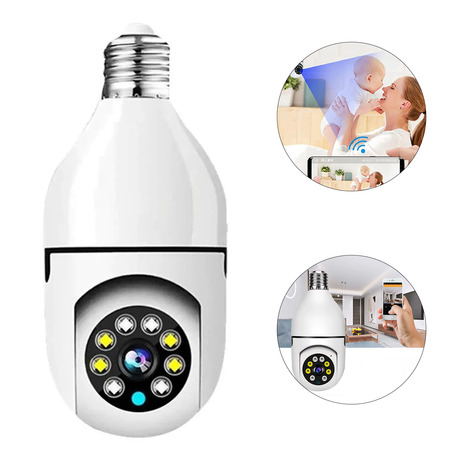 HOG037_001 Foco Cámara de Seguridad HD WIFI con Sensor de Movimiento y Control vía App - Imagen 1