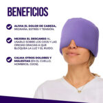Gorro Relajante Gel Caliente o Frio Dolores de Cabeza o migrañas Lila - Imagen 5