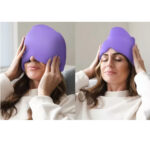 Gorro Relajante Gel Caliente o Frio Dolores de Cabeza o migrañas Lila - Imagen 3