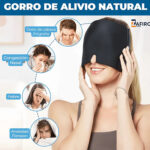 Gorro Relajante Gel Caliente o Frio Dolores de Cabeza o migrañas Negro - Imagen 2