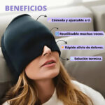 Gorro Relajante Gel Caliente o Frio Dolores de Cabeza o migrañas Negro - Imagen 4