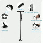 Bastón Ortopedico plegable antideslizante regulable con Luz Led - Imagen 3