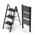 Escalera Metálica Plegable de 3 Peldaños Reforzado – Estabilidad, Elegancia y Comodidad en Cada Paso - Imagen 2