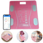 Balanza Báscula Digital Inteligente con Bluetooth Controla Tu Peso y Salud Desde Tu Celular - Rosado