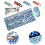 Kit Teclado y Mouse inalámbrico en Español-Computadora Laptop -Celeste
