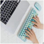 Kit Teclado y Mouse inalámbrico en Español-Computadora Laptop -Celeste - Imagen 2