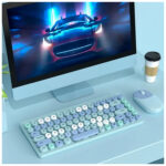 Kit Teclado y Mouse inalámbrico en Español-Computadora Laptop -Celeste - Imagen 4