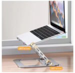 Soporte de aluminio ajustable - Eleva tu Laptop y mejora tu comodidad en el escritorio - Gris Oscuro