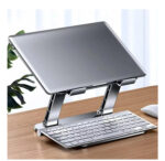 Soporte de aluminio ajustable - Eleva tu Laptop y mejora tu comodidad en el escritorio - Gris Oscuro - Imagen 5