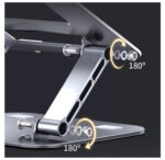 Soporte de aluminio ajustable - Eleva tu Laptop y mejora tu comodidad en el escritorio - Gris Oscuro - Imagen 6