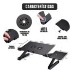 MesaSoporte con Cooler Ajustable Ergonómica para Laptop Portátil Comodidad en Cualquier Lugar - Imagen 3