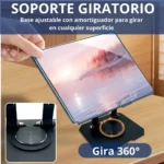 Soporte Metálico Plegable para Celular y Tablet Ajustable Portátil Base Antideslizante Gira 360°